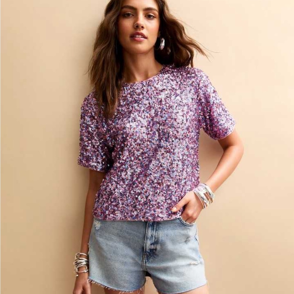 Sequin Pink Top